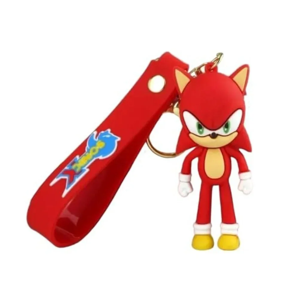 Sonic the Hedgehog Blue Figure Keychain Strap Backpack Bag Charm - Red